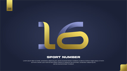 Sleek Aerodynamic Sport Number 16 with Modern Gradient Effect