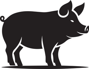 Pig Silhouette Vector Set – Farm Animal Outlines, Boar and Piglet Illustrations, Butcher Icons