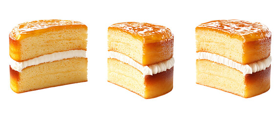 Collection of Funfetti Cake isolated on transparent png background. Generative ai