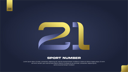Sleek Aerodynamic Sport Number 21 with Modern Gradient Effect