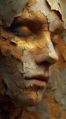 Fototapeta premium Cracked Gold Face of the Fall