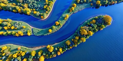 Aerial View Meandering River Isolated, White Background PNG Image - High-Resolution Stock Photo
