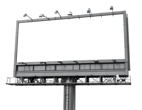 Blank Billboard Mockup:  Transparent Background for Design