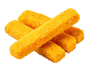 Crispy Fried Fish Sticks, Golden Brown, Transparent Background