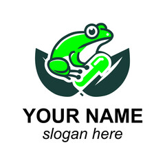 Frog Logo with Leaf and Pill for Health and Wellness
