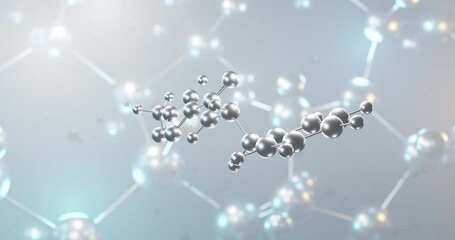 Isocarboxazid rotating 3d molecule, molecular structure of antidepressant seamless video