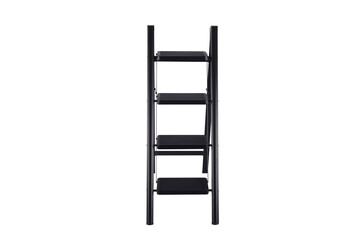 ladder isolated on white background  Babion 4-Tier Ladder Shelf, Plant Shelf Shelves Black Folding Stable Wooden Freestanding Indoor