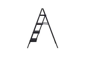 ladder isolated on white  4 Steps Ladder With Handrail Folding Aluminum Ladder Four Feet Wide Pedal Ladder Worker Tools