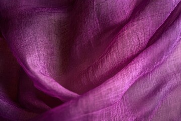 Soft, draped fabric with a gradient of purple hues.  Close-up view of folds and texture