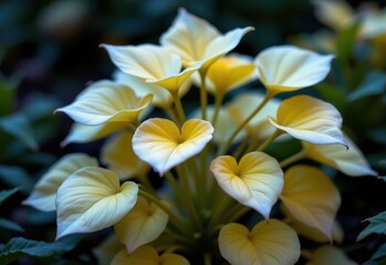 Fototapeta premium a rare plant with soft, golden leaves that glow faintly in the moonlight.