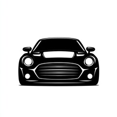 Fototapeta premium Silhouette of a modern sports car. Front view, sleek design