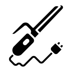 Curling Iron  Vector Glyph Icon Design