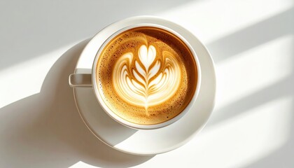 Cozy morning delight, a cup of coffee with heartshaped design