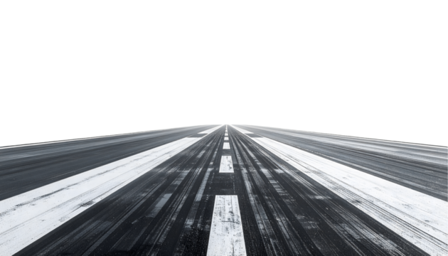 Runway Extends to Horizon, Transparent Background