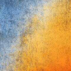 Fototapeta premium Grunge texture background with blue and orange gradient; abstract weathered wall with scratches and stains; close-up