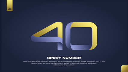 Sleek Aerodynamic Sport Number 40 with Modern Gradient Effect