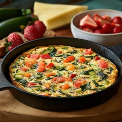 Frittata with tomatoes and zucchini