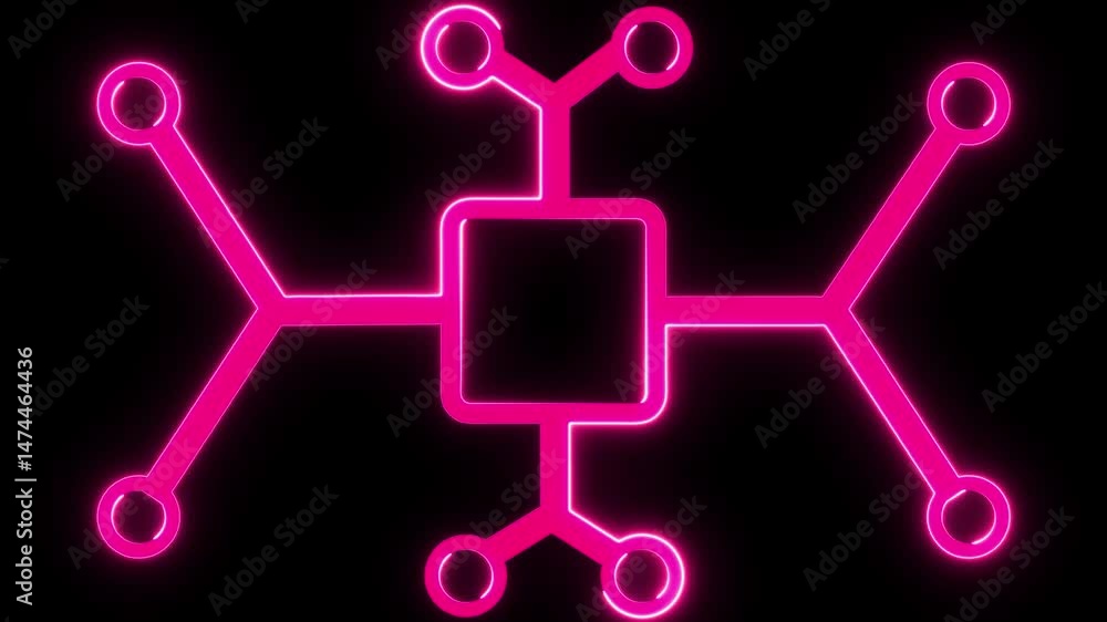 Poster computer processor icon, simple logotype cpu icon background 4k animation.
