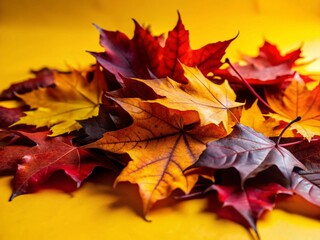 Autumnal Ground Cover: Fallen Leaves, Golden Hues, Nature Photography