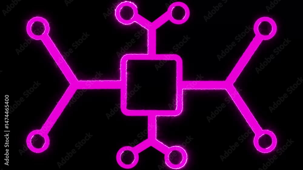 Poster computer processor icon, simple logotype cpu icon background 4k animation.