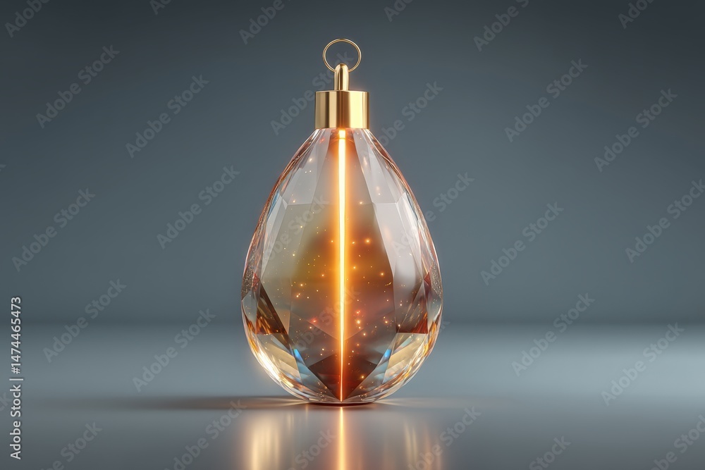 Aufkleber stunning crystal pendant reflecting light in a serene studio setting during natural daylight hours