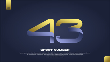 Sleek Aerodynamic Sport Number 43 with Modern Gradient Effect