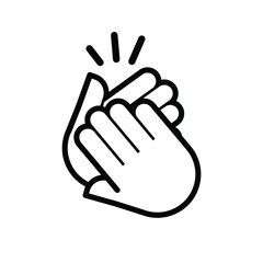 Fototapeta premium Hands clap symbol. Hand clapping line icons set. Applaud and acclamation emblem or symbol.