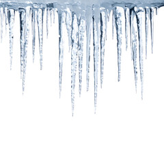 Frozen spear shape winter ice hanging decoration transparent background