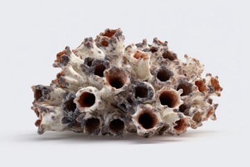 Intricate details of a weathered sea stone, showcasing a fascinating natural texture.