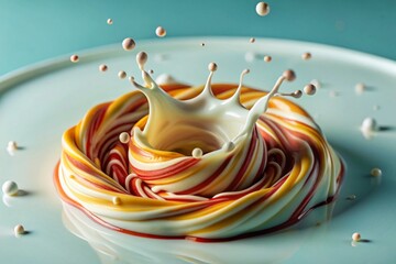 Close-up Milk Swirl Abstract Background - High-Resolution Stock Photo