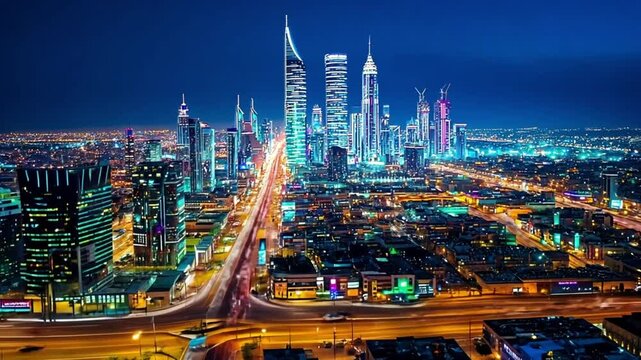 Night Lights of Kuwait City: A Dazzling Urban Panorama