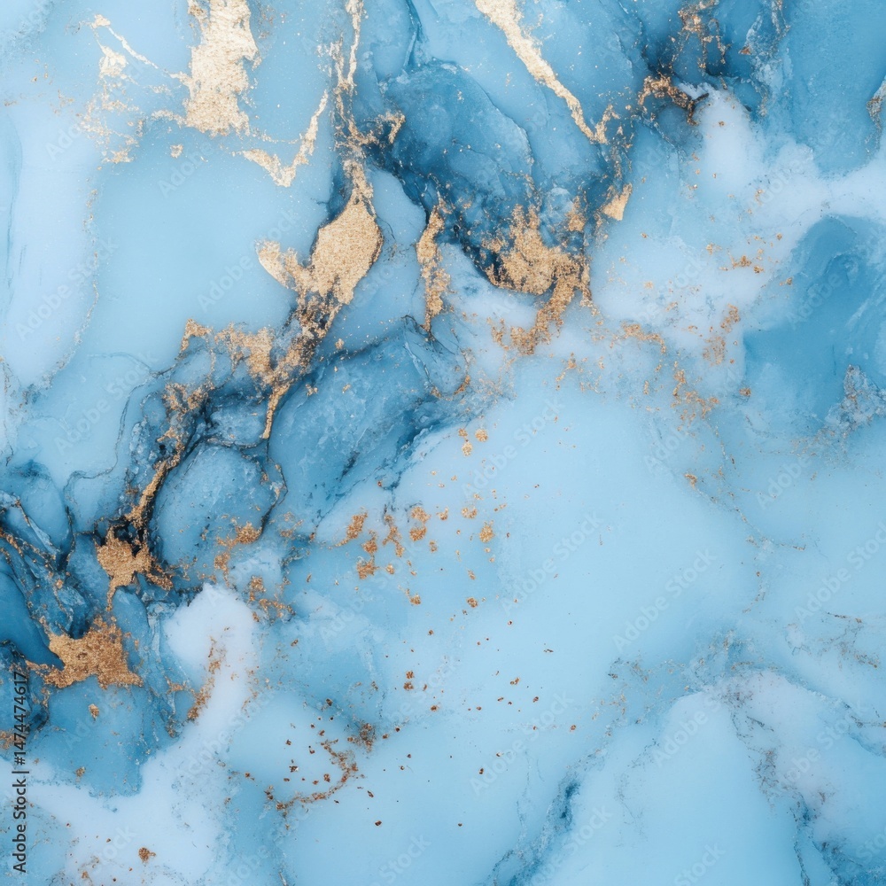 Poster abstract blue and gold marble texture background with fluid art technique and luxurious design eleme