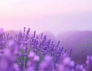 Fototapeta premium Lavender flowers wallpaper, serene purple fields for backgrounds and wallpapers soothing
