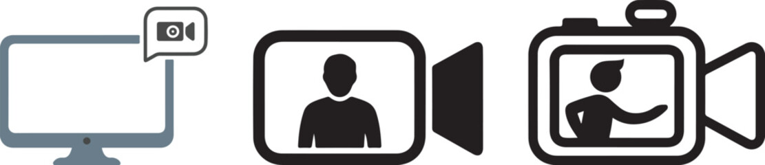 Online Video call Icon Vector 2