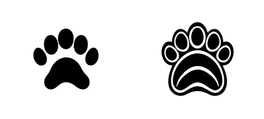 Fototapeta premium A dog or cat paw print icon in a flat style suitable for animal apps and websites
