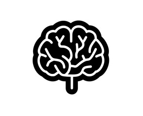 Modern flat icon for medical apps and websites depicting a side view of the brain or mind