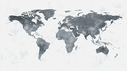 Fototapeta premium World map in gray color on a white background