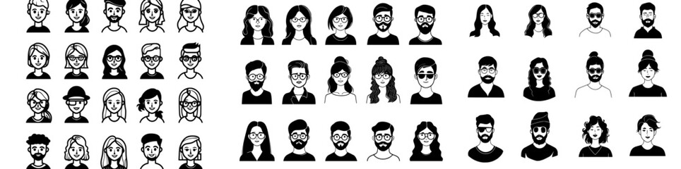 grass silhouettes set