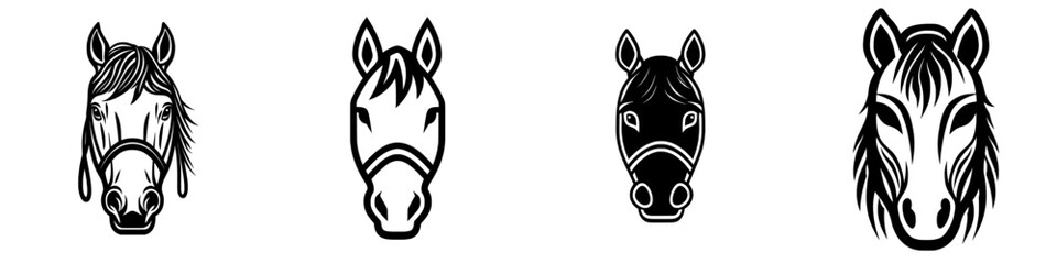 Obraz premium The heraldic horse is a modern icon and a royal heraldry symbol of a gothic medieval Pegasus stallion