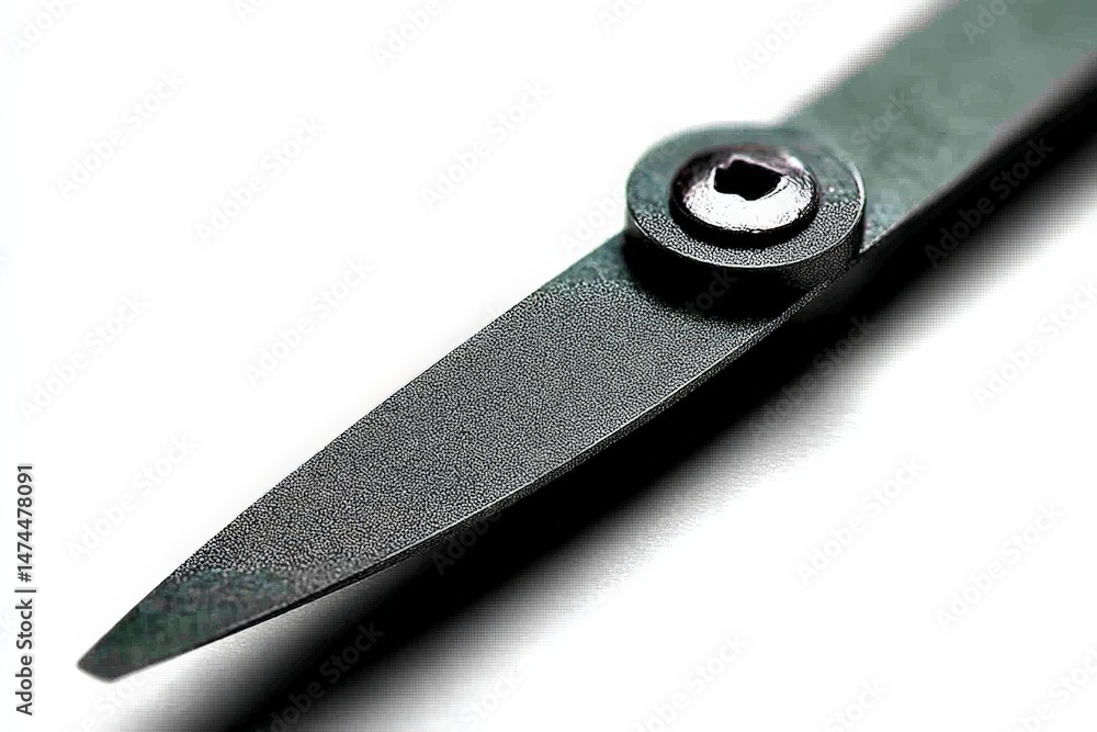 Aufkleber close-up view of a sleek, modern knife blade showcasing precision craftsmanship and unique design el