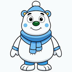 Frosty Bear Winter Vector 