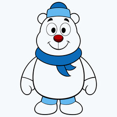 Frosty Bear Winter Vector 