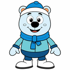 Frosty Bear Winter Vector 