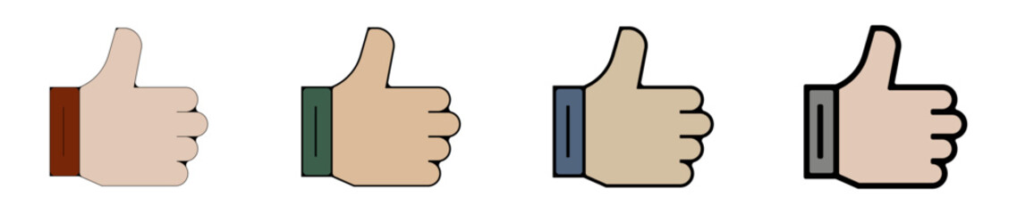 icone symbole pictogramme entreprise success travail main pouce graisse couleur