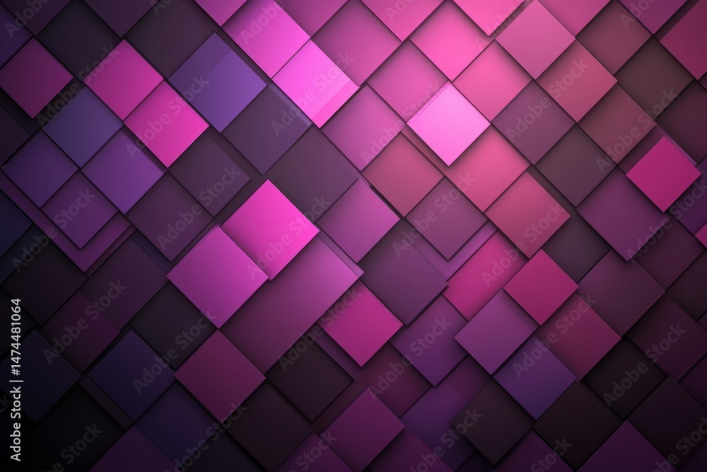 Aufkleber abstract arrangement of pink and purple squares in geometric pattern with shadows and depth from abo