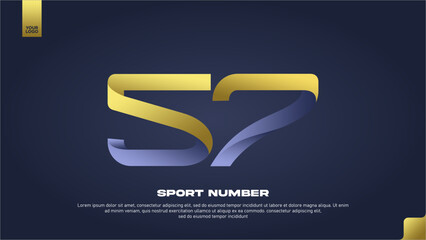 Sleek Aerodynamic Sport Number 57 with Modern Gradient Effect