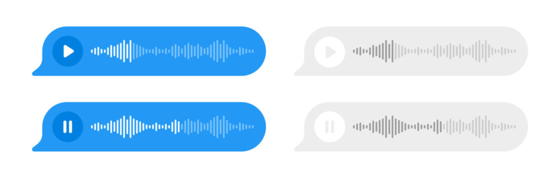 Voice message vector dialogue element collection. Audio communication symbol set.