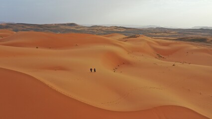 amazing Landscapes from Moroccan Sahara Desert , Merzouga dunes and volcanos mountains,camel in desert