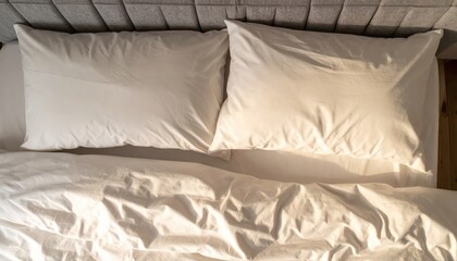 Inviting bedroom decor, a serene retreat with plush pillows and soft blanket for ultimate comfort