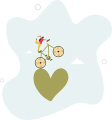 eco friendly transportation. bicycle as an environmentally friendly mode of transport. character life .